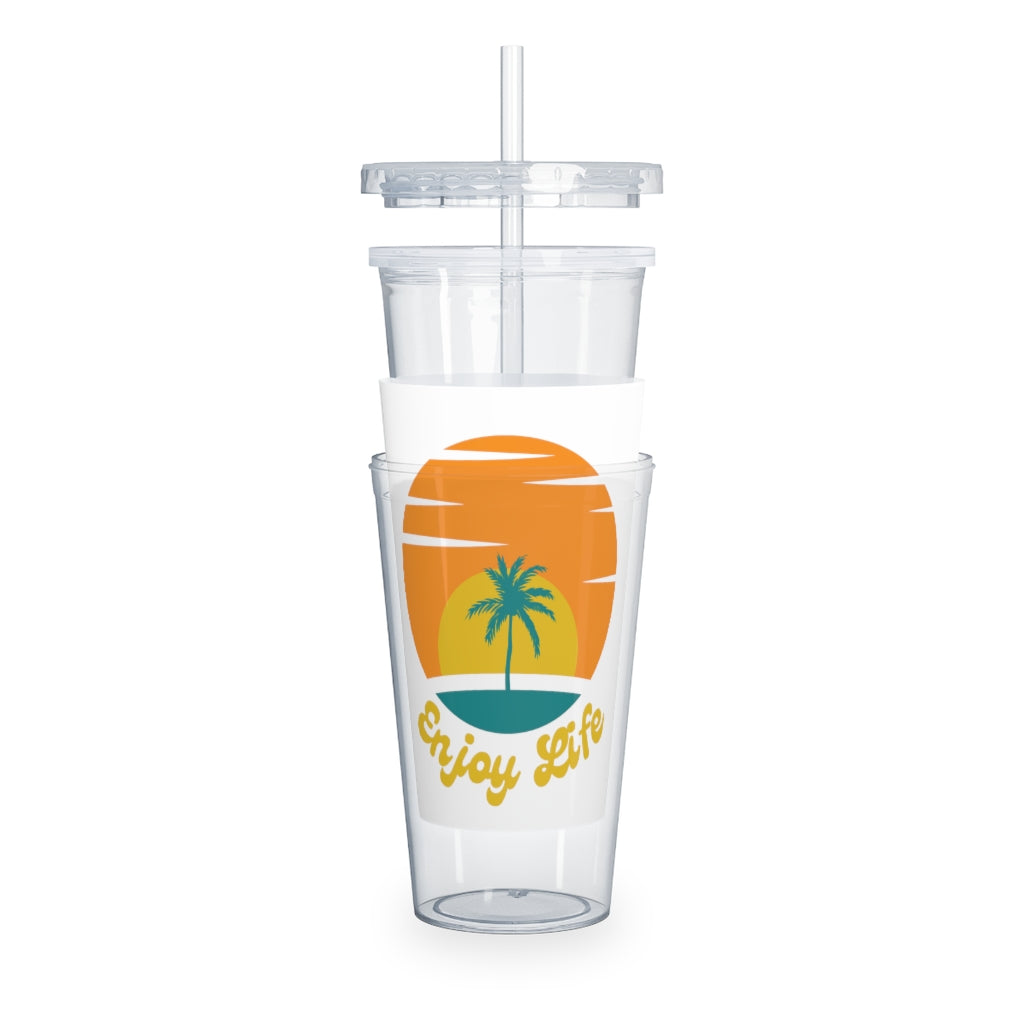 Enjoy Life Plastic Tumbler with Straw