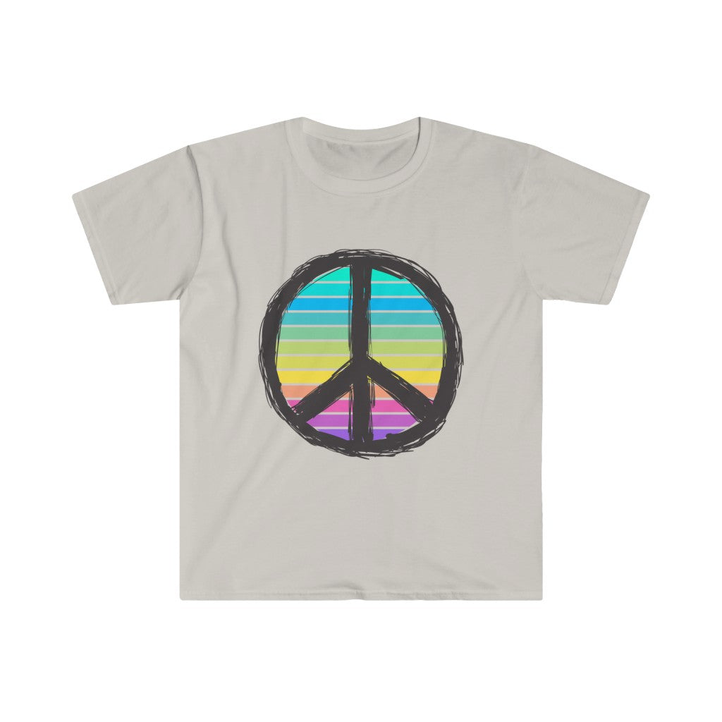 Rainbow Peace Sign Unisex Softstyle T-Shirt