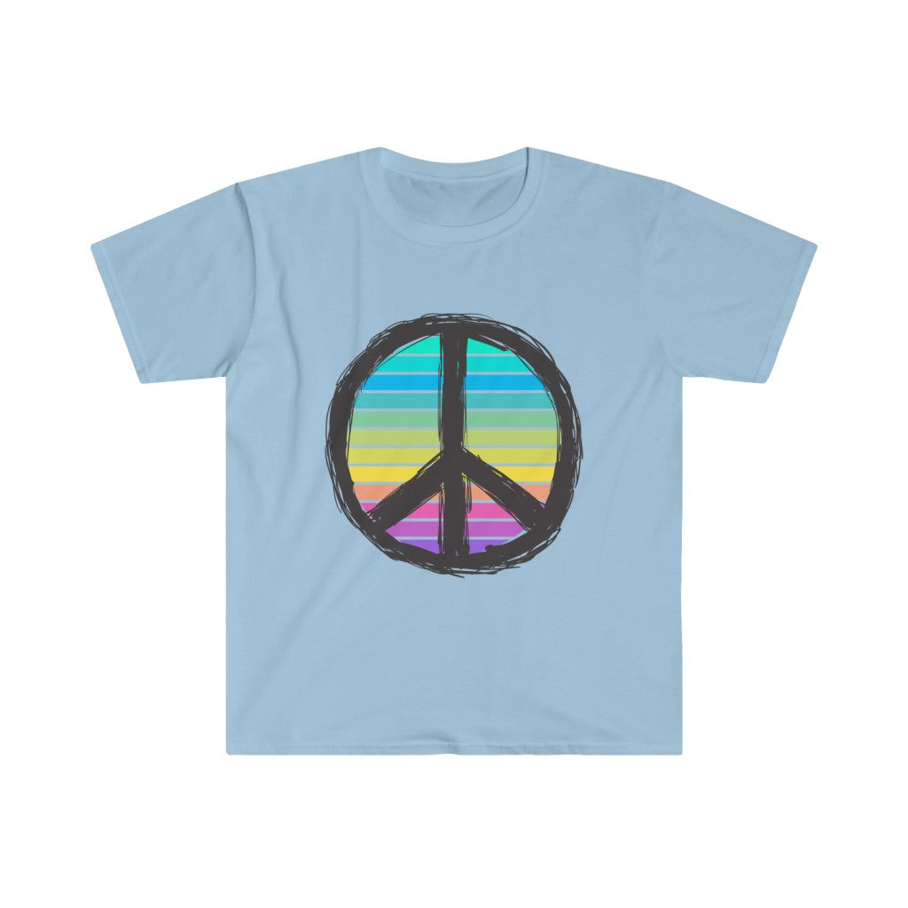 Rainbow Peace Sign Unisex Softstyle T-Shirt
