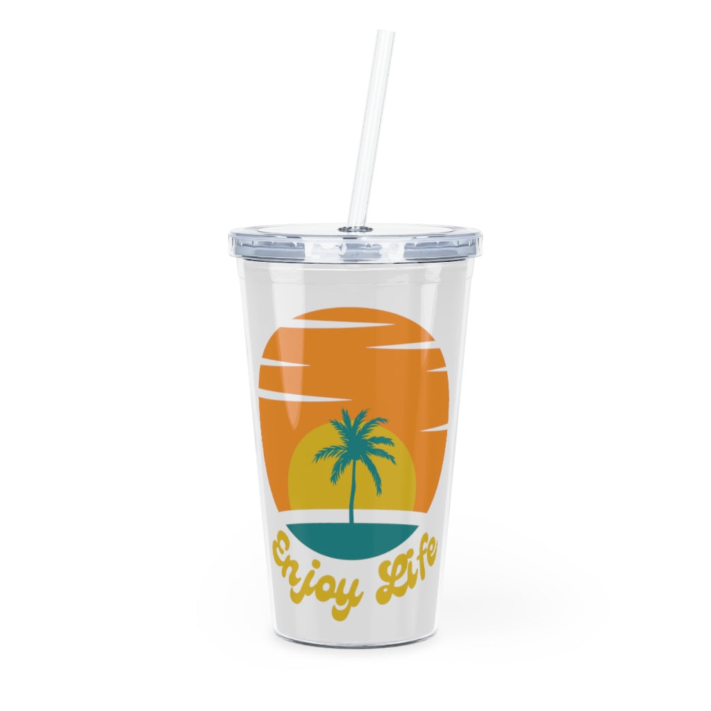 Enjoy Life Plastic Tumbler with Straw