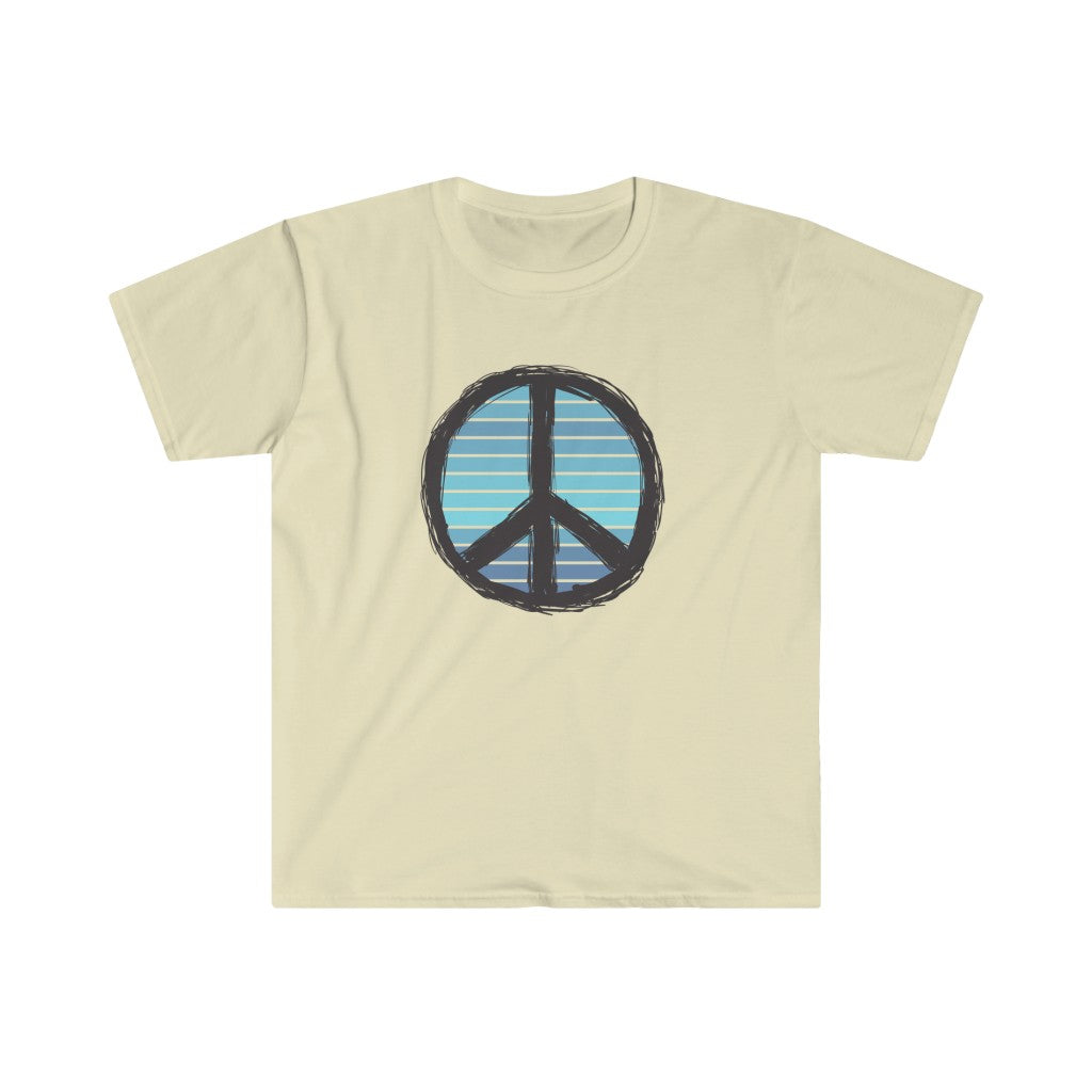 Blue Peace Sign Unisex Softstyle T-Shirt