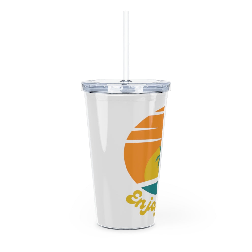 Enjoy Life Plastic Tumbler with Straw