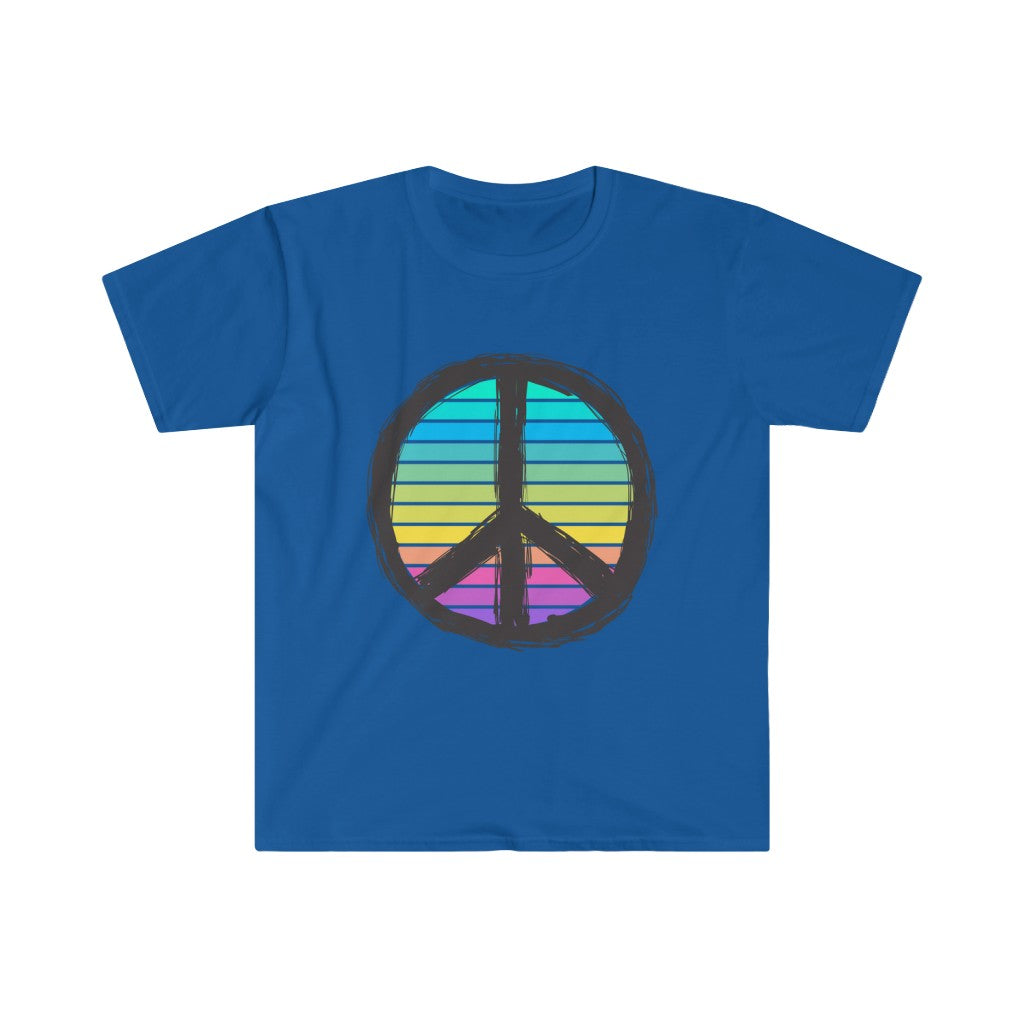 Rainbow Peace Sign Unisex Softstyle T-Shirt