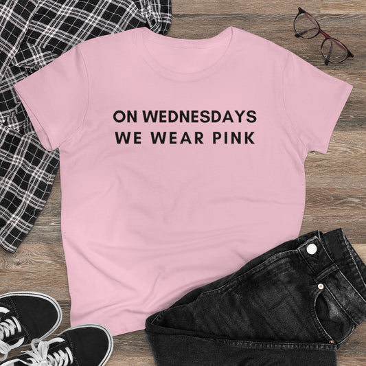 On Wednesdays We Wear Pink Mean Girls Women's Midweight Cotton Tee