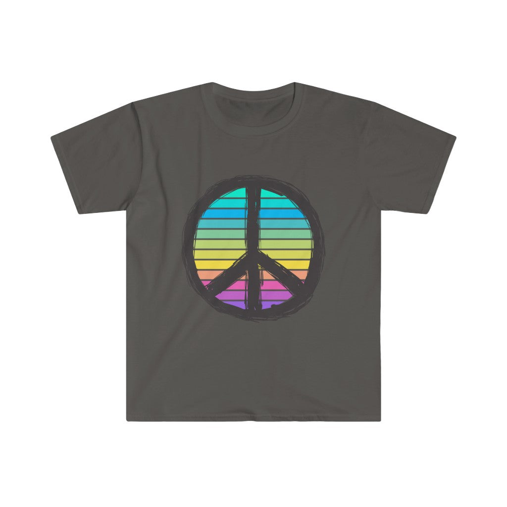 Rainbow Peace Sign Unisex Softstyle T-Shirt