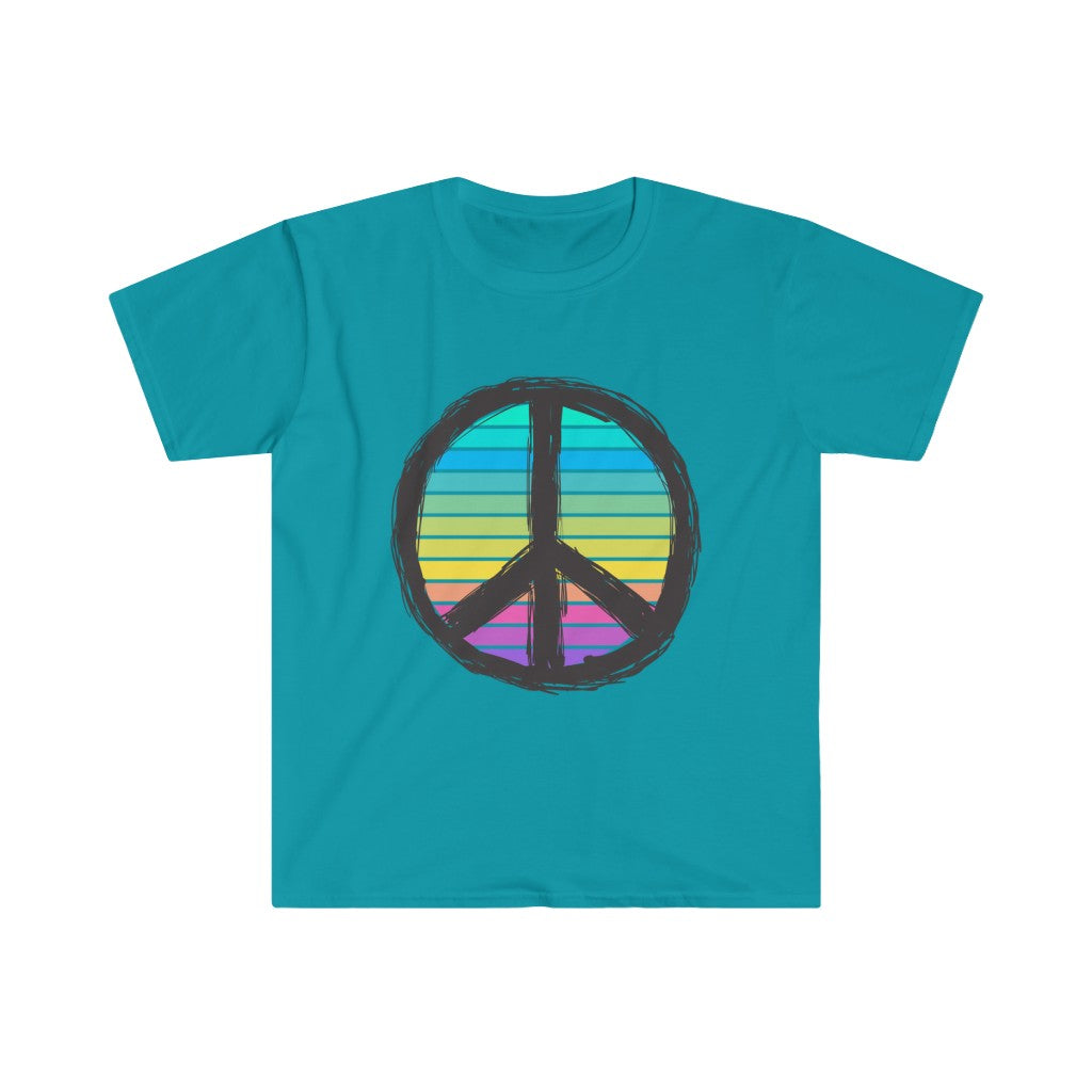 Rainbow Peace Sign Unisex Softstyle T-Shirt