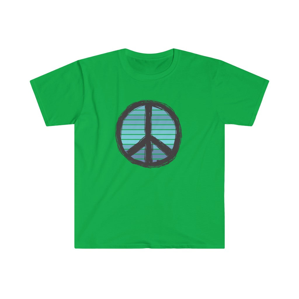 Blue Peace Sign Unisex Softstyle T-Shirt